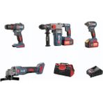 Stechend Profesyonel 4'lü Set Şarjlı Hilti - Şarjlı Taşlama - Şarjlı Darbeli Matkap - Şarjlı Toklu Matkap2 ADET 20V 4AH BATARYA