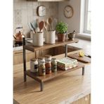 Steel Desing 2 Katlı Tezgah Üstü Mutfak Raf-Metal Ayaklı Suntalam Organizer Modern Tasarım 25 cm Derinlik