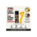 STEEL Etiket Sökücü Sprey 200ml Ve Cam Leke Kazıyıcı Bıçak