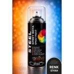Steel Sprey Boya 400 ml Dekoratif Boya Graffiti Duvar Boyası Mobilya Boyası Metal Boyası 1 Adet - 010 - Siyah