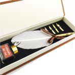 Steelpen Orijinal Steel Pen Kuş Tüyü Divit Kalemi Seti - Kahverengi