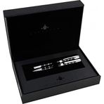 Steelpen Serra Serisi 800-41 Siyah Krom Dolma Kalem+Tükenmez Kalem Seti