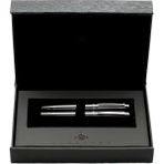 Steelpen World Serisi 2715 Parlak Krom Dolma Kalem+Tükenmez Kalem Seti - Renkli