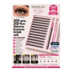 STEELVA Takma Kirpik Seti 30d 200 Adet , Yapıştırıcı Cımbız ve Tarak fırçasıyla Temu Kirpik