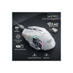 Steep Solid RGB Gaming Kablosuz Mouse Beyaz Şarjlı, 2.4G Hız, 2400 DPI Hassas Optik Sensör, Sağ ve Sol El Uyumlu