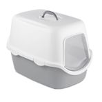 Stefanplast Cathy Beyaz Gri 56x40x40 cm Kapalı Kedi Tuvaleti