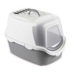 Stefanplast Cathy Easy Clean Beyaz Gri 56x40x40 cm Filtreli Kapalı Kedi Tuvaleti