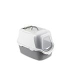 Stefanplast Cathy Easy Clean Beyaz Gri 56x40x40 cm Filtreli Kapalı Kedi Tuvaleti