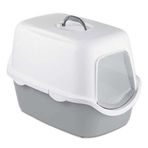 Stefanplast Cathy Kapalı Filtresiz Kedi Tuvaleti 56 X 40 X 40 Cm - Beyaz/gri