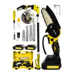 Steiner 18V Çift Akülü Çelik Şanzıman 15CM Dal Budama Testeresi Sarı + 2 Metre Teleskopik Sap