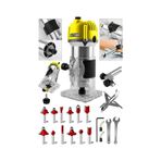 Steiner 3000 W 6 Kademe Devir Ayarlı Formika Traşlama Freze Makinesi 6 MM Pens Sarı + 12 Adet Uç
