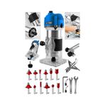 Steiner 3000 Watt 6 Kademe Devir Ayarlı Formika Traşlama Freze Makinesi 6 MM Pens Mavi + Uç 12 Adet