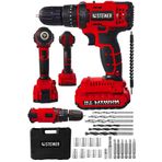 Steiner 58 V 5 Ah Darbeli Lityum Çift Akülü Sjs Metal Şanzıman Şarjlı Vidalama Matkap 24 Pcs Set - ST0518R215400343