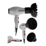 Steiner Alman 3400 Watt Ac Motor Saç Kurutma Makinesi Professional Fön Makinesi + Difüzör + 2 Adet Başlık Gri
