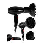 Steiner Alman 3400 Watt Ac Motor Saç Kurutma Makinesi Professional Fön Makinesi + Difüzör + 2 Adet Başlık - Siyah
