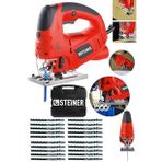 Steiner Alman 4000 Watt Lazerli Professional 6 Kademe Devirli Otomatik Dekupaj Testere Çantalı Kırmızı +20uç