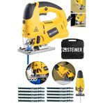 Steiner Alman 4000 Watt Lazerli Professional 6 Kademe Devirli Otomatik Dekupaj Testere Çantalı Sarı + 10 Uç