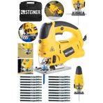 Steiner Alman 4000 Watt Lazerli Professional 6 Kademe Devirli Otomatik Dekupaj Testere Çantalı Sarı + 20 Uç