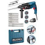 Steiner Alman 4000 Watt Profesyonel Kırıcı Delici Hilti Darbeli Matkap + 10 Adet Uç + Mandren