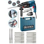 Steiner Alman 4000 Watt Profesyonel Kırıcı Delici Hilti Darbeli Matkap + 20 Adet Uç + Mandren