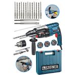 Steiner Alman 4000 Watt Profesyonel Kırıcı Delici Hilti Darbeli Matkap Gri + 15 Adet Uç + Mandren