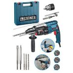 Steiner Alman 4000 Watt Profesyonel Kırıcı Delici Hilti Darbeli Matkap Gri + 5 Adet Uç + Mandren