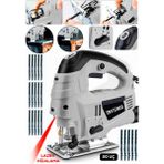 Steiner Alman 4600 W Lazerli Sjs Metal Şanzuman 6 Kademe Devirli Pandül Ayarlı Dekupaj Testere Makinesi Gri + 20UÇ