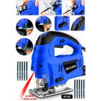 Steiner Alman 4600 W Lazerli Sjs Metal Şanzuman 6 Kademe Devirli Pandül Ayarlı Dekupaj Testere Makinesi Mavi + 10UÇ