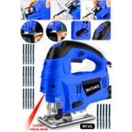 Steiner Alman 4600 W Lazerli Sjs Metal Şanzuman 6 Kademe Devirli Pandül Ayarlı Dekupaj Testere Makinesi Mavi + 20UÇ