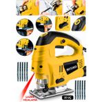 Steiner Alman 4600 W Lazerli Sjs Metal Şanzuman 6 Kademe Devirli Pandül Ayarlı Dekupaj Testere Makinesi Sarı + 10UÇ