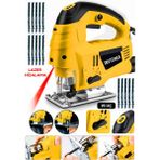 Steiner Alman 4600 W Lazerli Sjs Metal Şanzuman 6 Kademe Devirli Pandül Ayarlı Dekupaj Testere Makinesi Sarı + 15UÇ