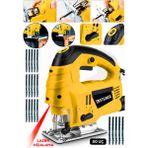 Steiner Alman 4600 W Lazerli Sjs Metal Şanzuman 6 Kademe Devirli Pandül Ayarlı Dekupaj Testere Makinesi Sarı + 20UÇ