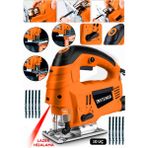 Steiner Alman 4600 W Lazerli Sjs Metal Şanzuman 6 Kademe Devirli Pandül Ayarlı Dekupaj Testere Makinesi Turuncu + 10UÇ