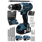 Steiner Alman Darbeli 13mm 58 V 5 Ah Çift Xr Akülü Şarjlı Vidalama Matkap Darkblue+ Set