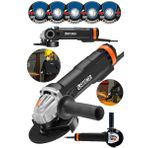 Steiner Alman Metal Şanzıman Bakır Sargı Avuç Içi Taşlama 125 mm 5 Disk 4200 W Siyah Demir Kesme Makinesi