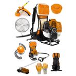 Steiner Alman Turbo T 9002 Sırt Tipi Benzinli Motorlu Çalı Çim Ot Biçme Tırpanı Makinesi + Canavar Başlık