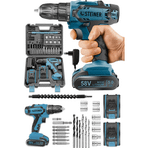 Steiner Germany Technology Kupfer Darbeli Mavi 24 Parça Set 58 V 5 Ah Çift Akülü Vidalama Matkap