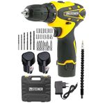Steiner Germany TECNOLOGY 36 V Metal Şanzıman Çift Akülü Şarjlı Vidalama Matkap + 24 Parça Set