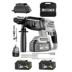 Steiner ST0518R215400174 Alman 88 V 5 Ah Kömürsüz Motorlu Çift Akülü Kırıcı Delici Hilti Darbeli Matkap