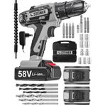 Steiner V-tech 58 V 5 Ah Darbeli Şarjlı Çift Akülü Vidalama Matkap Gri
