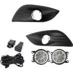 Steldalar LED Sis Lambası Far Sis Lambası Kapağı Izgara Çerçeve Kablo Demeti Anahtarı Kiti Ford Focus Mk2 2009-2011 (Yurt Dışından) - Siyah