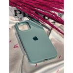 Stella Aksesuar iPhone 14 Pro Uyumlu Logolu Içi Kadife Silikon Telefon Kılıfı - Su Yeşili