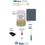 Stella Boya Seti (Bianca Stella Boya- Ipek Fırça- Kadife Rulo- Boya Kabı) – Navy - 1 Lt