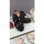 Stella Butik Kız Çocuk Düz Fiyonklu Babet Ayakkabı Suni Deri Termoplastik Taban Ortopedik - Siyah