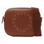 Stella Mccartney Alter Mat Vegan Deri Studded Logo, Mini Kamera Omuz Çantası - Kahverengi