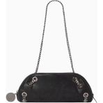 Stella Mccartney Eco Shaggy Deer Vegan Falabella, Zincir Detaylı Bowling Omuz Çantası - Siyah