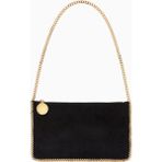 Stella Mccartney Falabella Shaggy Deer, Vegan Deri Diamond-Cut Zincirli Lüks Pochette Çanta - Siyah