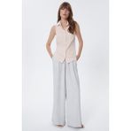 Stella Pulvis Lacivert Kolsuz Slim Fit Gömlek - 40 - Pudra