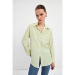 Stella Pulvis Sarı Oversize Çizgili Gömlek - 42