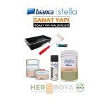 Stella Set 1 Lt - Siyah Boya + Beyaz Mermer Effekt Sprey + Maximo Sivi Cam Parlak